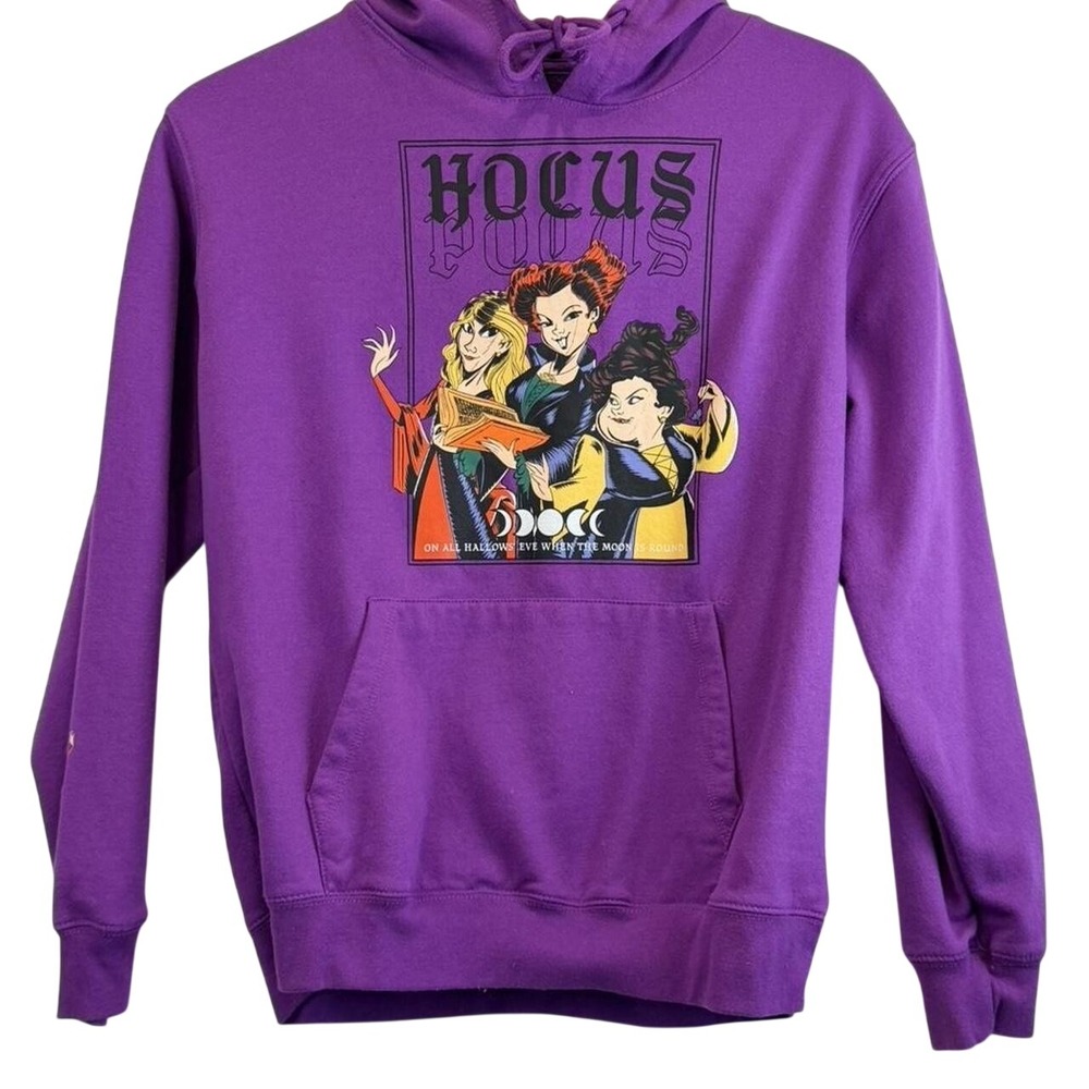 Disney Hocus Pocus Hoodie Women Large Purple Sanderson Sisters Sweatshirt